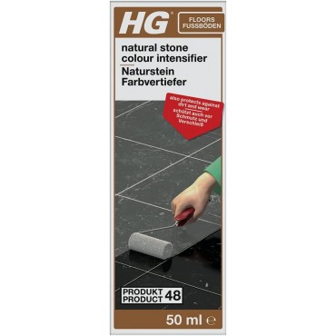 HG Natural Stone Colour Intensifier 48, for Granite, Blue Stone & Other Natural Stone Types, Restores the Natural Shade & Protects Against Dirt, Wear & Tear – 50ml