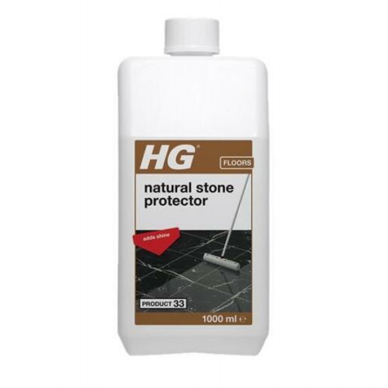 HG Natural Stone Impregnating Protector, Product 33, Tile Pre-Treatment Protects Against Grease & Dirt Penetration, Silicone Free for Marble & Natural Stone – 1 Litre