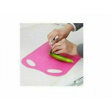 New Flexible Plastic Folding Pink Chopping Cutting Food Serving Board