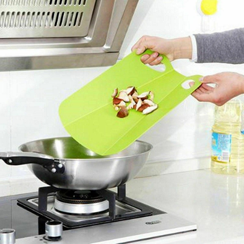 New Plastic Flexible Folding Non-slip Cutting Chopping Slicing Green Board Kitchen
