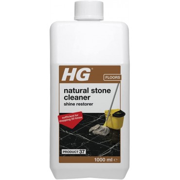 HG Natural Stone Cleaner Shine Restorer, Product 37, Wash & Shine Cleaner for Natural Stone & Marble, Concentrated Mopping Cleaner with Fresh Scent - 1 Litre White