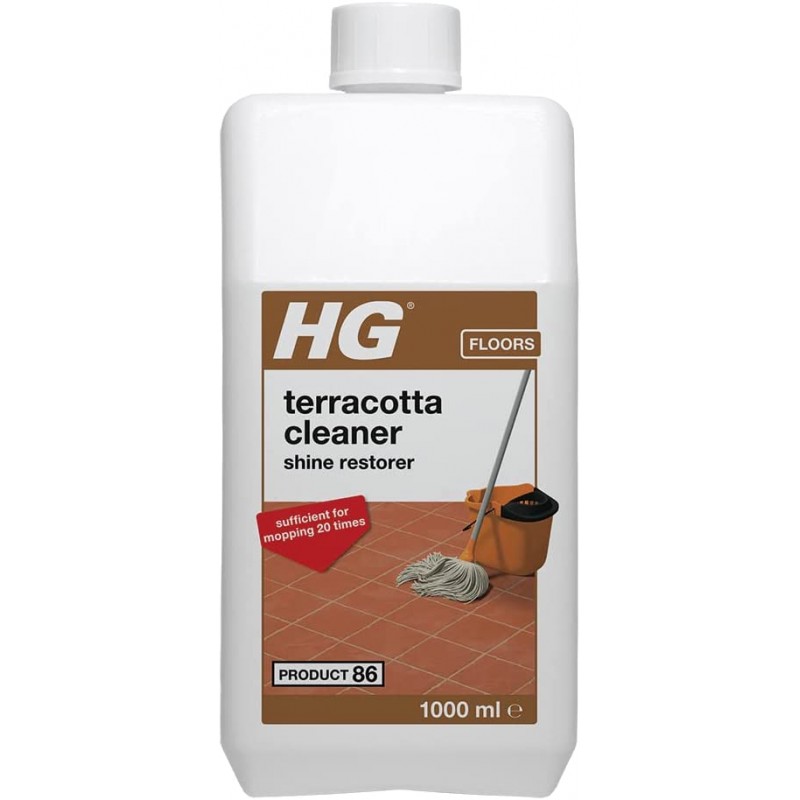 HG Terracotta Clean & Shine, Product 86, Restoring Cleaner for Natural Stone, Concentrated Mopping Cleaner with Fresh Scent - 1 Litre