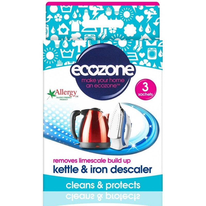 Ecozone Kettle & Iron Descaler | Easy Use Sachets | Powerful Limescale Removal , 3 Uses