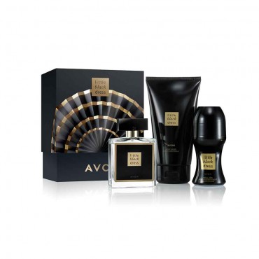 AVON Little Black Dress Perfume Gift Set Of EDP 50ml, Roll On 50ml and Body Lotion 150ml - Gift Boxed 