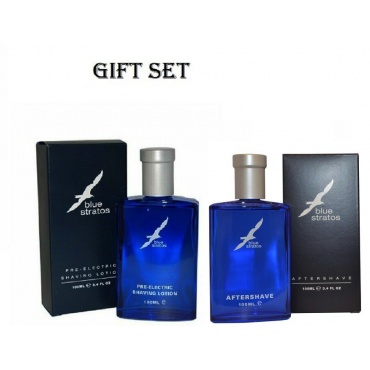 Blue Stratos Original Blue Shaving Lotion 100ml + Aftershave 100ml Gift Xmas Set