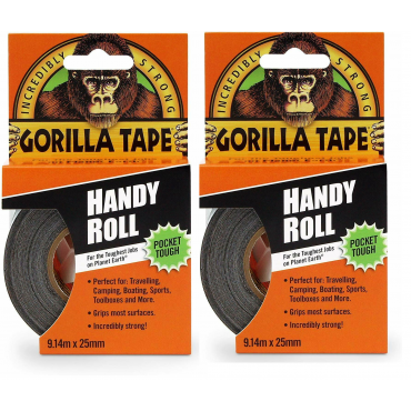 Pack of 2 Gorilla Handy Roll Strong Duct Tape 9.14m x 25mm
