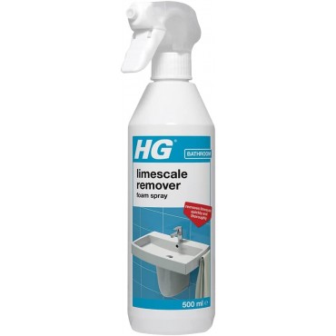HG Limescale Remover Foam Spray, Professional Grade Limescale Remover, Bathroom Descaler, Removes Stains & Deposits from Shower Heads, Taps, Baths & Screens (500ml)