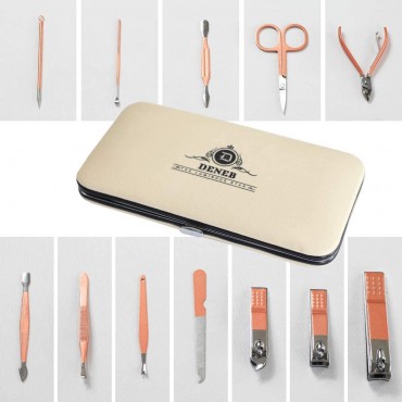 Deneb Manicure Pedicure Care Set ( Men, Women) 12pcs PINK
