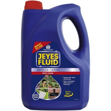 Jeyes Fluid Ready-To-Use Outdoor Cleaner & Disinfectant for Paths, Patios, Driveways & Pet Housing, 4 Litre