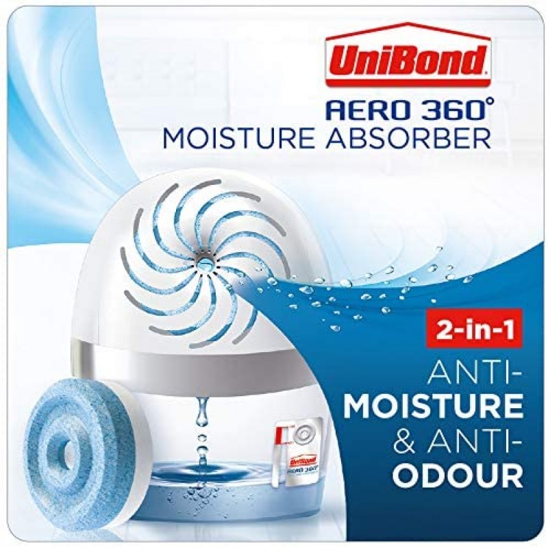 UniBond AERO 360 Moisture Absorber, Ultra-Absorbent 1 Device incl. 1 refill tab