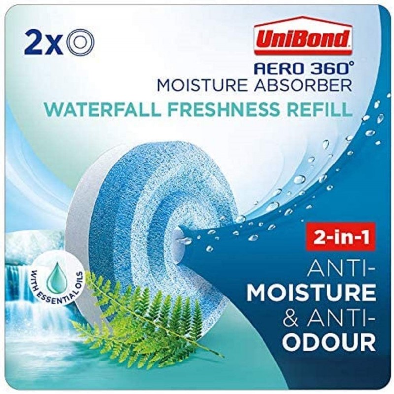 UniBond AERO 360Moisture Absorber Waterfall Freshnes Refill Tab Pack (2 x 450g)