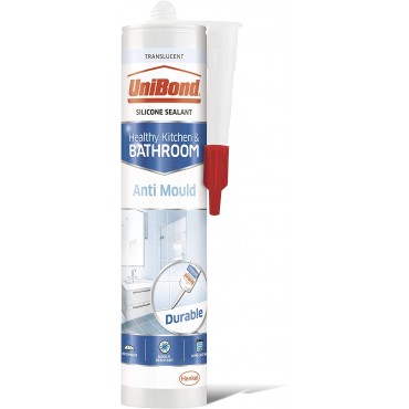 UniBond Anti Mould Shower Bathroom Sealant Cartridge - Translucent
