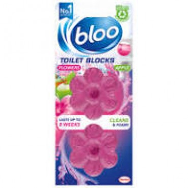Bloo Flowers In-Cistern Blocks Rose & Apple Blossom Pink Water 2X38g