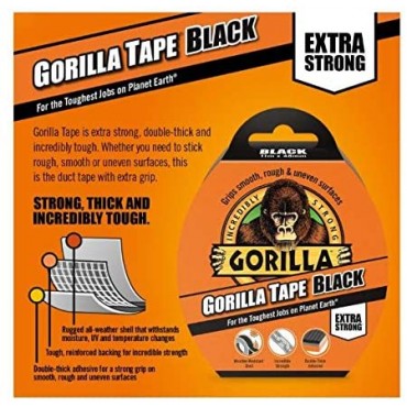 Gorilla Glue Black Tape 32m X 48mm Roll Incredibly Strong Duct Gaffer Tape